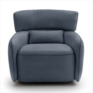 Lilly Swivel Armchair - Blue Microfiber