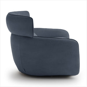 Lilly Swivel Armchair - Blue Microfiber