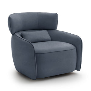 Lilly Swivel Armchair - Blue Microfiber