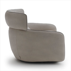 Lilly Swivel Armchair - Stone Grey Microfiber