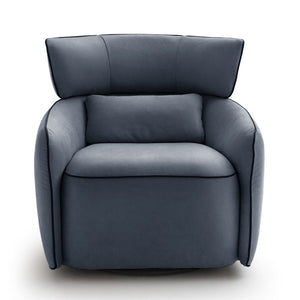 Lilly Swivel Armchair - Blue Microfiber