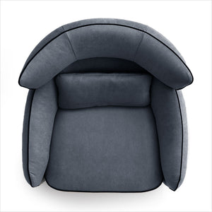 Lilly Swivel Armchair - Blue Microfiber