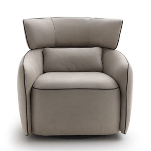 Lilly Swivel Armchair - Stone Grey Microfiber