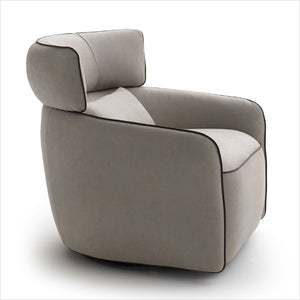 Lilly Swivel Armchair - Stone Grey Microfiber