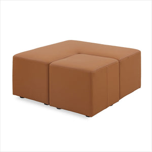 Wesson Square Ottoman - Whiskey