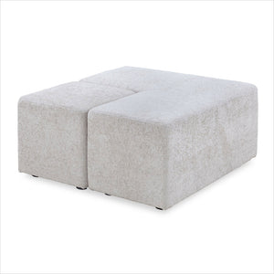 Wesson L-Shaped Ottoman - Tan Fabric