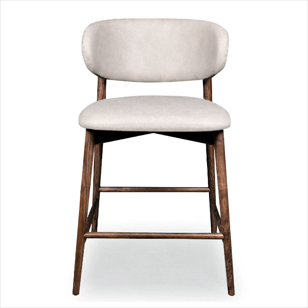 Maria Counter Stool - Light Stone - Walnut