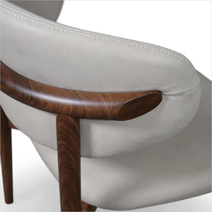 Maria Dining Chair - Light Stone - Walnut