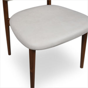 Maria Dining Chair - Light Stone - Walnut