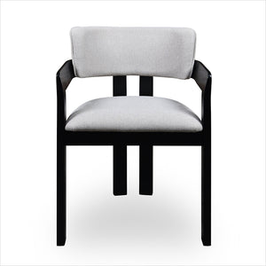 Marco Armchair - Beige fabric - Black Oak