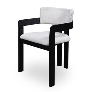 Marco Armchair - Beige fabric - Black Oak