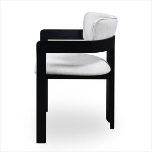 Marco Armchair - Beige fabric - Black Oak