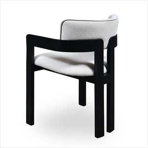 Marco Armchair - Beige fabric - Black Oak