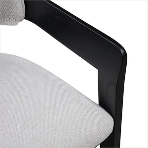 Marco Armchair - Beige fabric - Black Oak