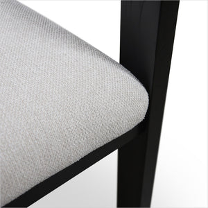 Marco Armchair - Beige fabric - Black Oak