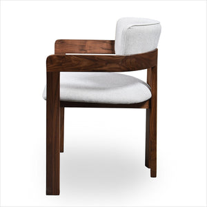 Marco Armchair - Beige Fabric - Walnut