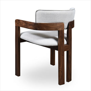 Marco Armchair - Beige Fabric - Walnut