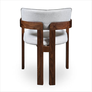 Marco Armchair - Beige Fabric - Walnut