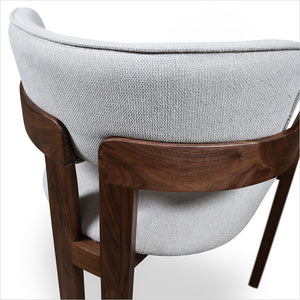 Marco Armchair - Beige Fabric - Walnut