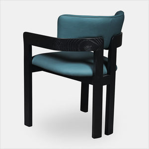 Marco Armchair - Pacific Blue - Black Oak