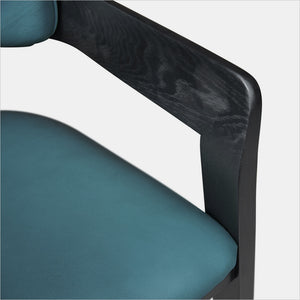 Marco Armchair - Pacific Blue - Black Oak