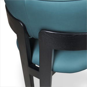 Marco Armchair - Pacific Blue - Black Oak