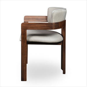 Marco Armchair - Light Stone - Walnut