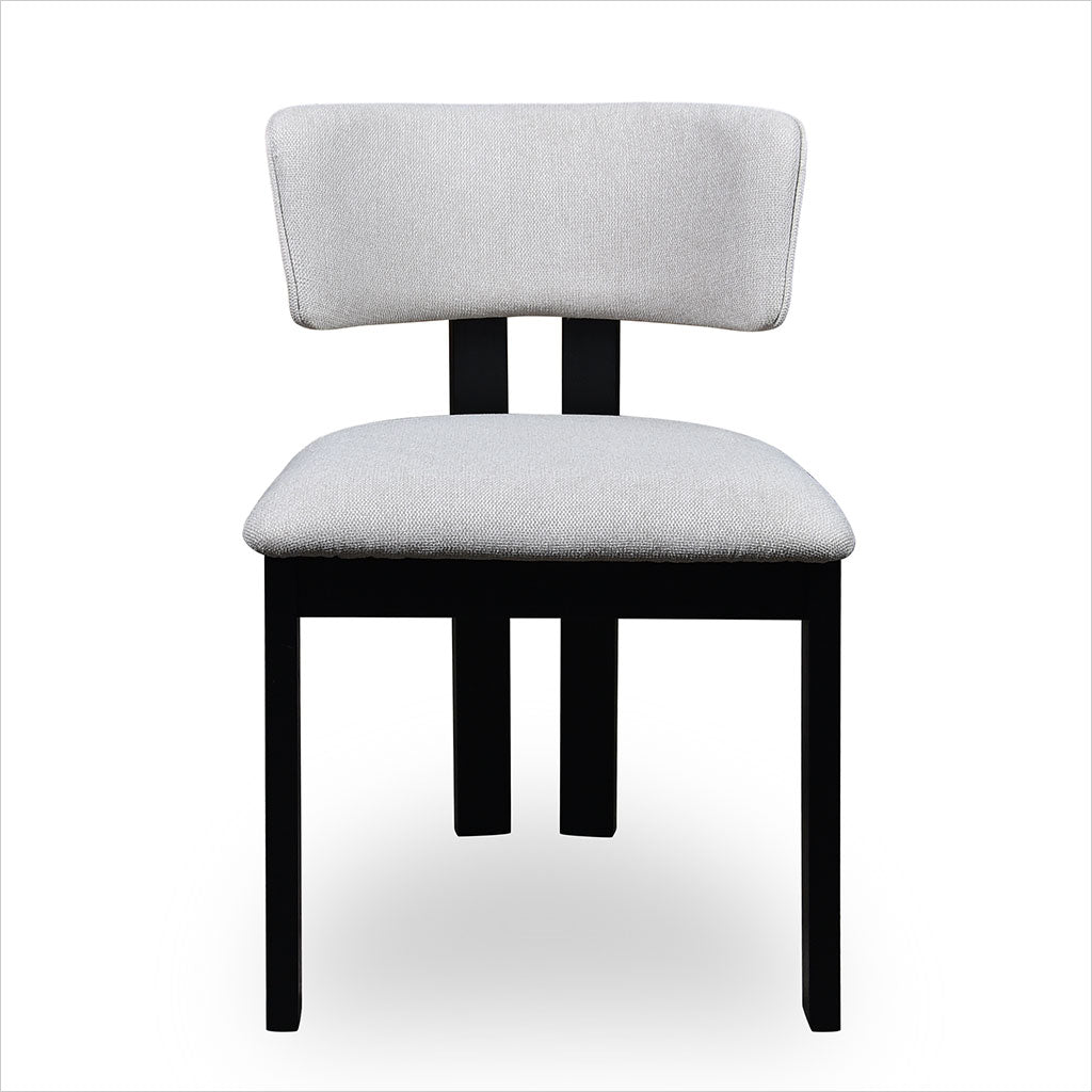 Marco Dining Chair - Beige Fabric - Black Oak