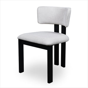 Marco Dining Chair - Beige Fabric - Black Oak