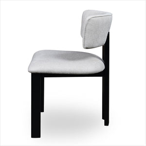 Marco Dining Chair - Beige Fabric - Black Oak