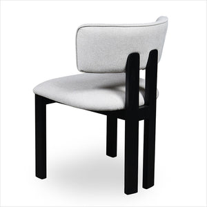 Marco Dining Chair - Beige Fabric - Black Oak