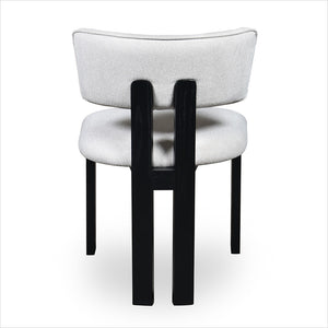 Marco Dining Chair - Beige Fabric - Black Oak