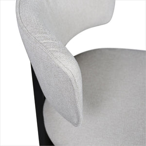 Marco Dining Chair - Beige Fabric - Black Oak