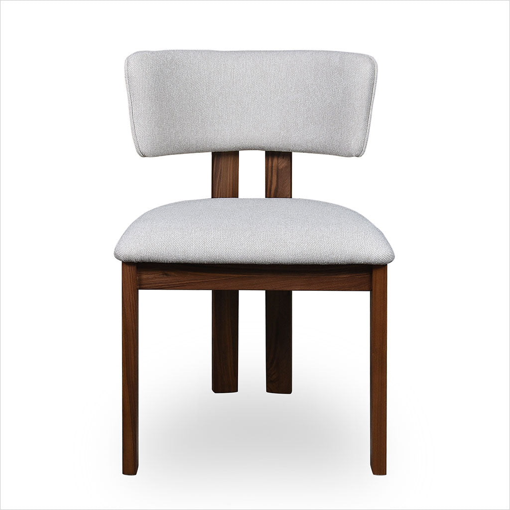 Marco Dining Chair - Beige Fabric - Walnut