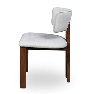 Marco Dining Chair - Beige Fabric - Walnut