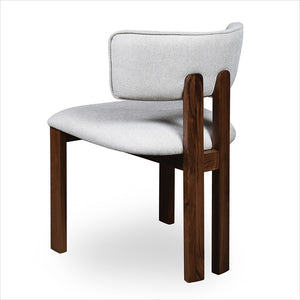 Marco Dining Chair - Beige Fabric - Walnut