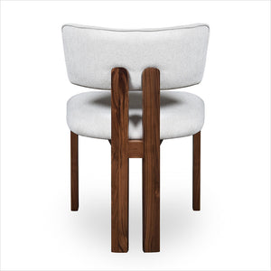 Marco Dining Chair - Beige Fabric - Walnut