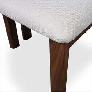 Marco Dining Chair - Beige Fabric - Walnut