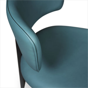 Marco Dining Chair - Pacific Blue - Black Oak