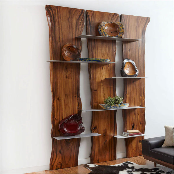 Wood slab floating shelf online
