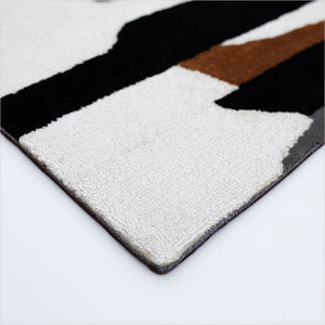 Mongoose Area Rug - Beige Grey Black Cognac