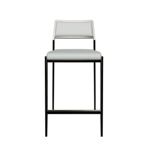 Florence Counter Stool - Grey-Blue w/ Gun Metal