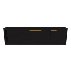 Luna 3-Door Media Cabinet - Charcoal