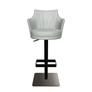 Manta Barstool - Grey-Blue w/ Gun Metal