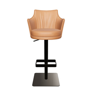 Manta Barstool - Sandy Brown w/ Gun Metal