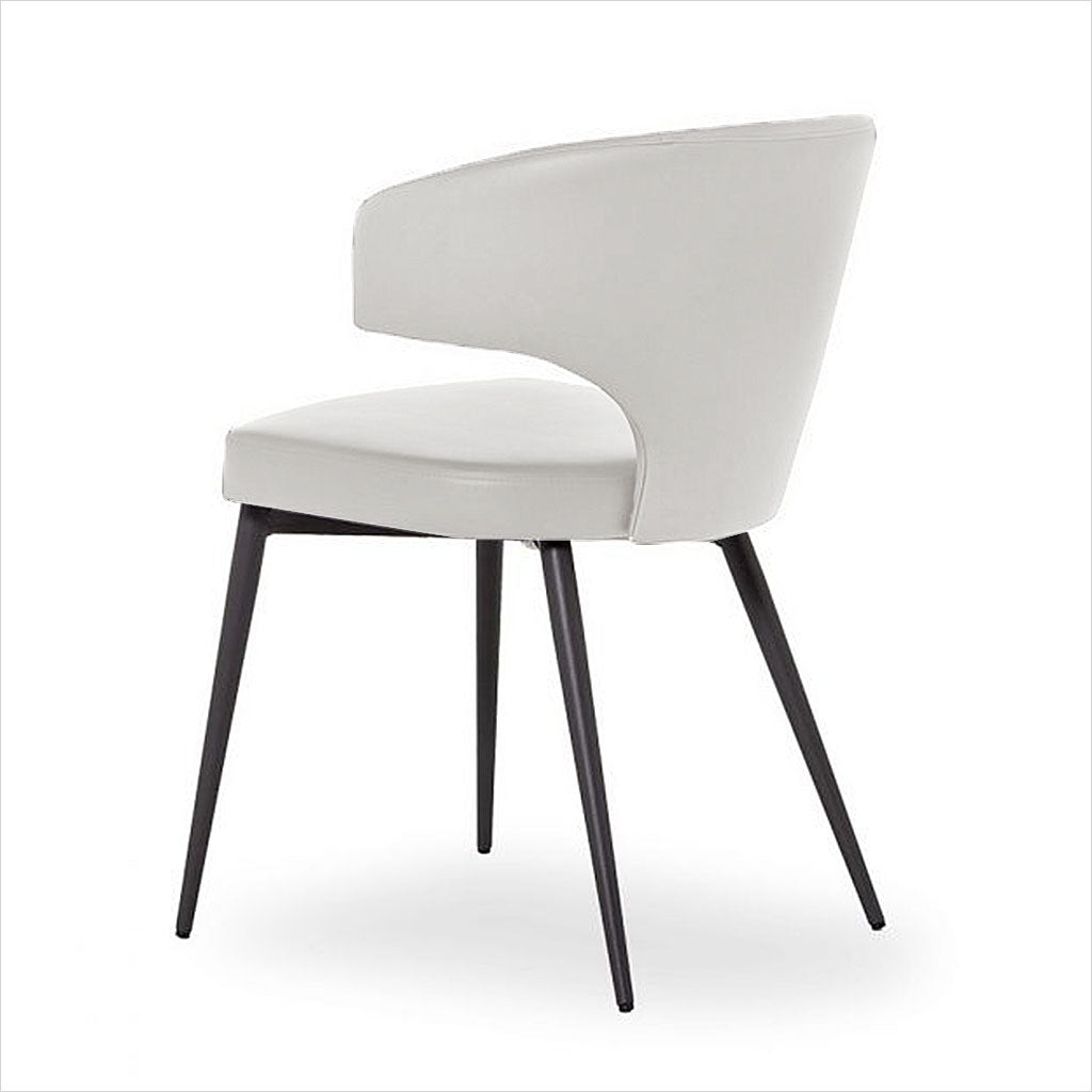 Off white best sale leather dining chairs