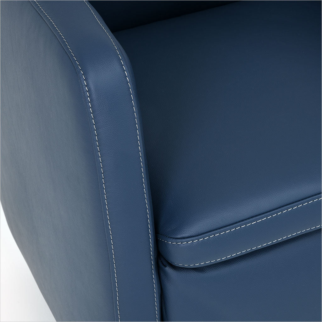 Modern blue best sale leather chair