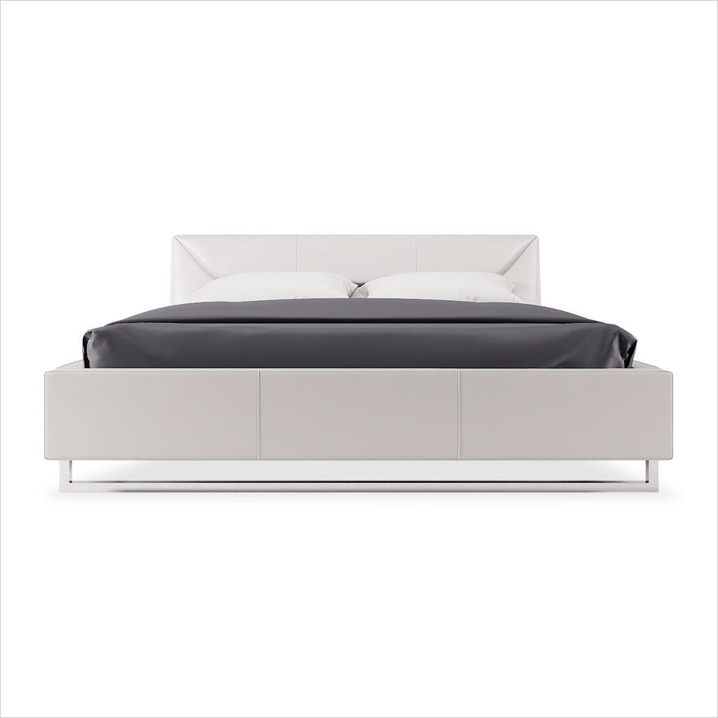 Klara Leather Bed - White - Scan Design | Modern and Contemporary