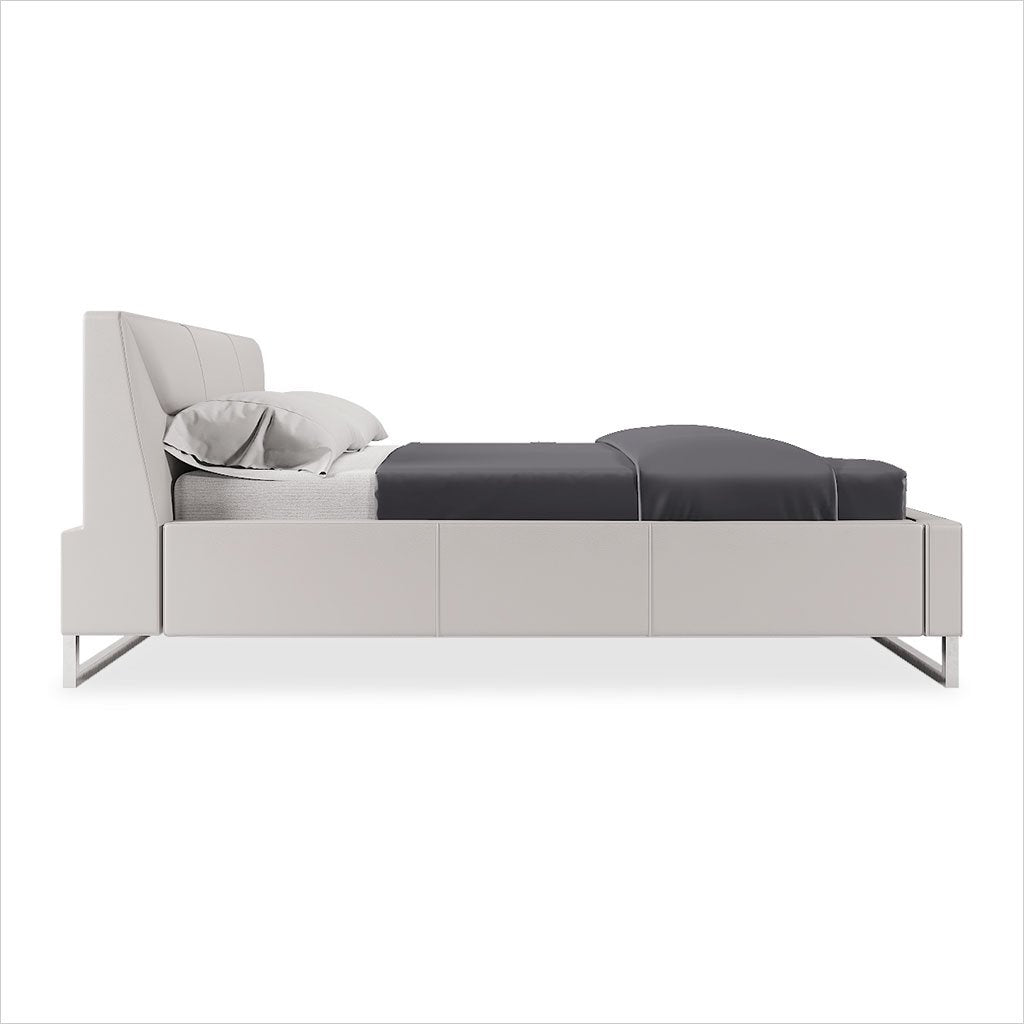 Klara Leather Bed - White - Scan Design | Modern and Contemporary