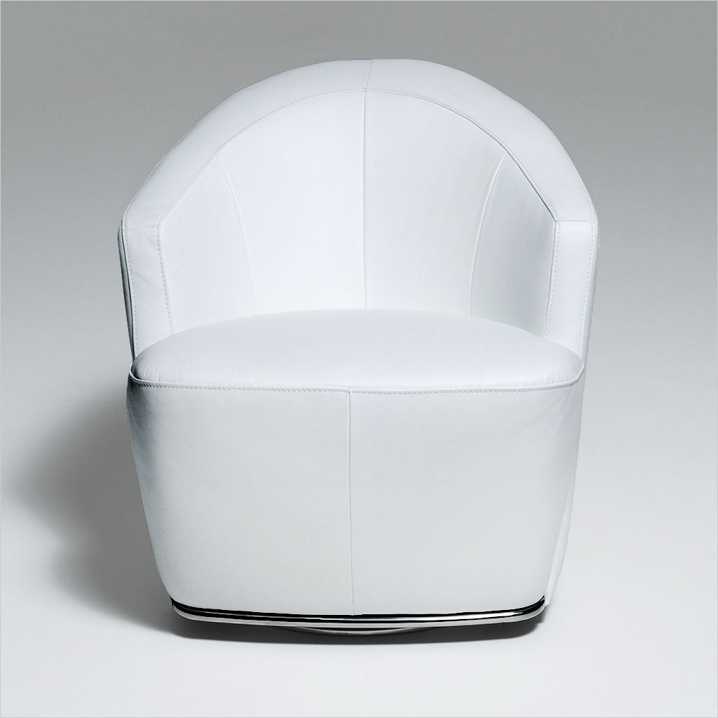 White swivel 2024 lounge chair